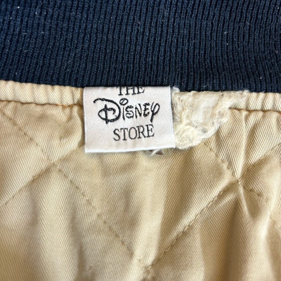 Vintage 90s Disney Winnie the Pooh Varsity Bomber Denim Jean Jacket L - Picture 9 of 10
